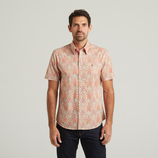 G54W11 Mens Short Sleeve Printed  Shirt Gabicci Classic - PEACH