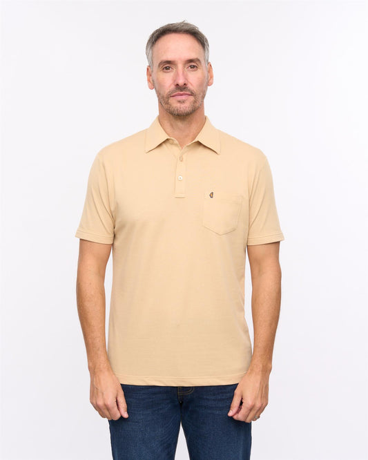 G57Z05 Mens Short Sleeve Jersey Polo Gabicci Heritage - CARAMEL