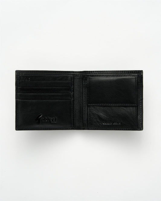 AGABW23 Cross Stitch Coin Pocket Wallet BLACK