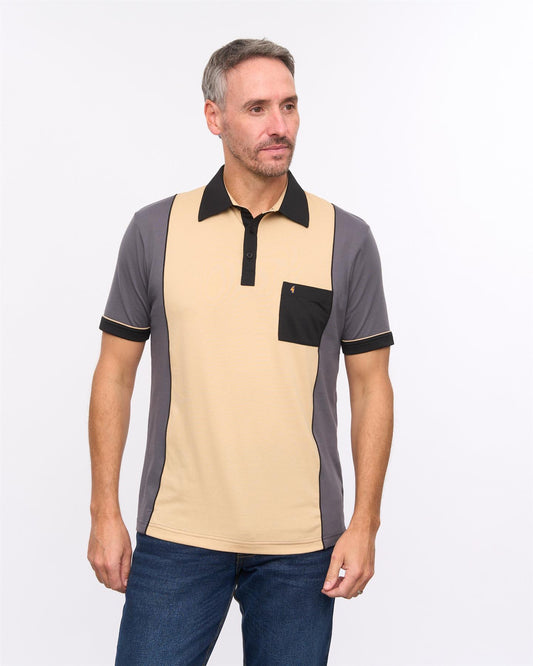 G57X02 Mens Short Sleeve Jersey Polo Gabicci Heritage - CHARCOAL