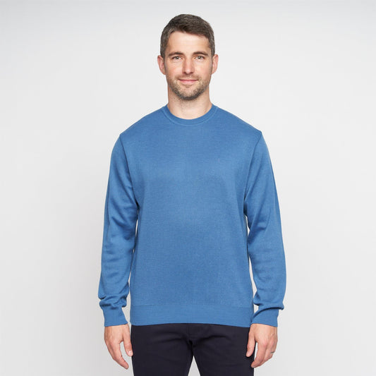 G00K04 Mens Crew Neck Sweater Gabicci Classic - DENIM