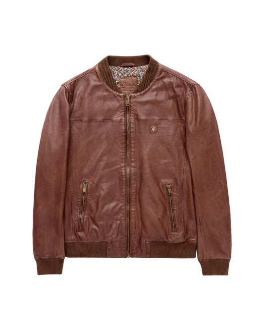 AGABJ01 Leather Bomber Jacket DESERT