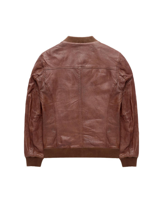 AGABJ01 Leather Bomber Jacket DESERT