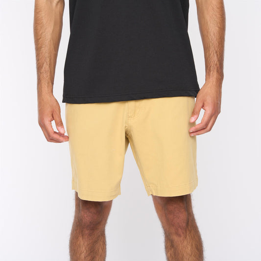 G54V01 Mens Washed Stretch Twill Shorts Gabicci Classic - BUTTER