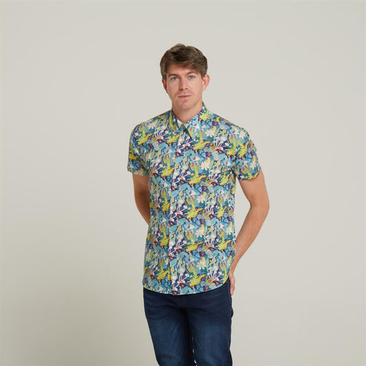 V52GW06 Mens Miller Woven Print Shirt Gabicci Vintage - THAMES