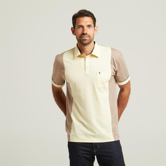 G52X13 Mens Short Sleeve Plated Jersey Polo Shirt Gabicci Classic - STONE