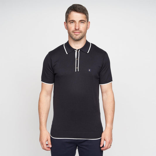 V00GM09S Mens Lineker Knitted Polo Gabicci Vintage - NAVY