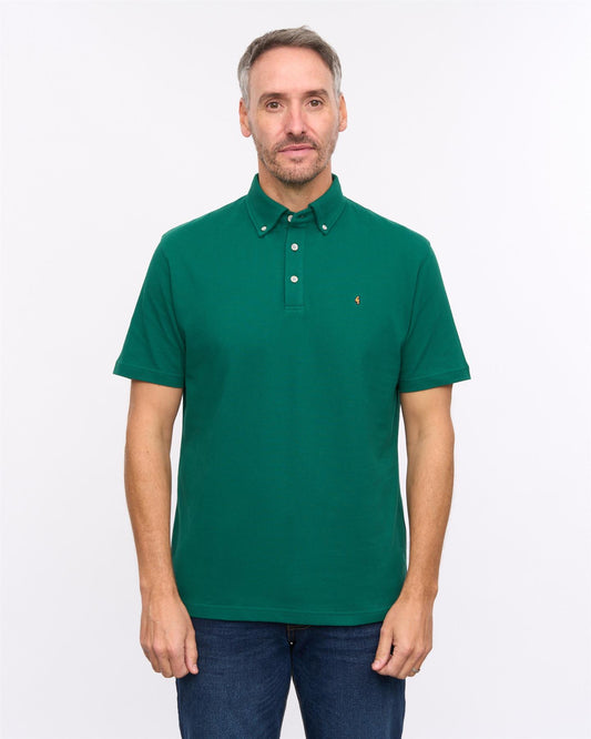 G57X14 Mens Short Sleeve Pique Polo Gabicci Heritage - DARK GREEN