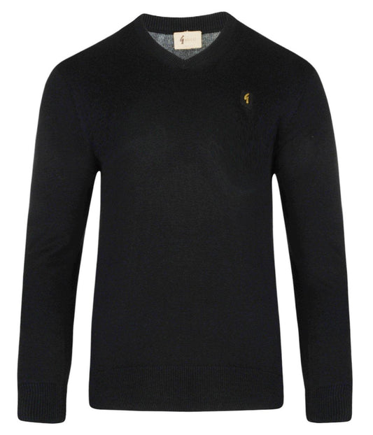 V00GK06 Mens Brandon Vee Neck Sweater Gabicci Vintage - BLACK