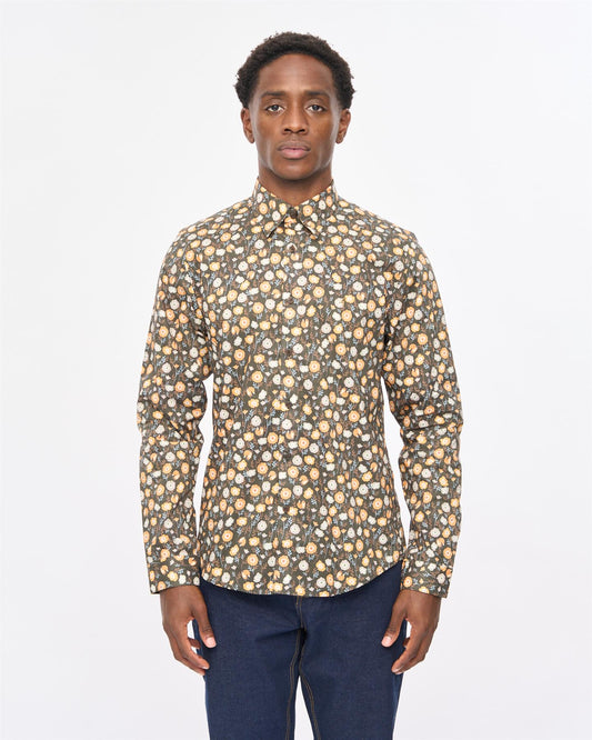 V57GW06 Mens Brodie Long Sleeve Shirt Gabicci Vintage - FOREST