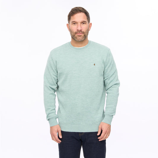G56K04 Mens Plain Knit Crew Neck Gabicci Classic - MINT