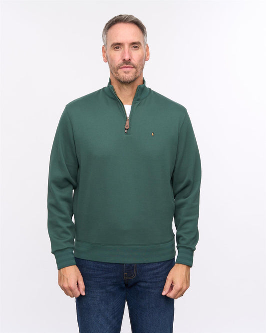 G57D01 Mens Quarter Zip Sweat Gabicci Heritage - IVY