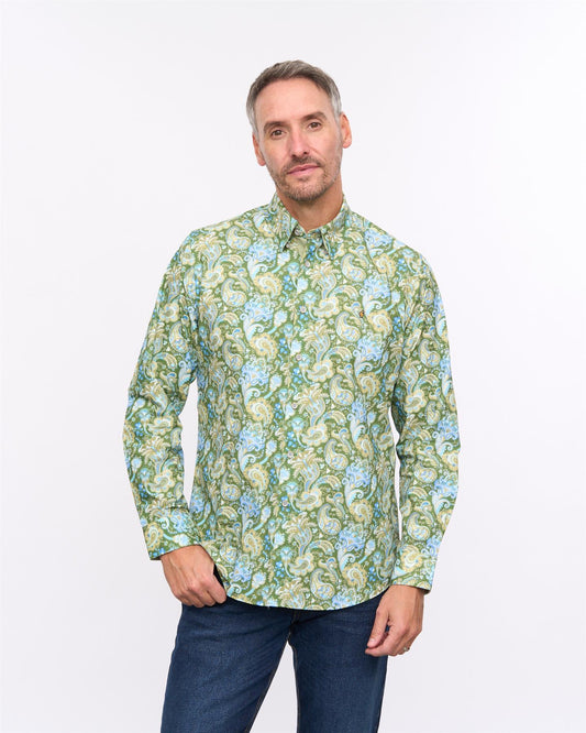G57W11 Mens Print Shirt Gabicci Heritage - KHAKI