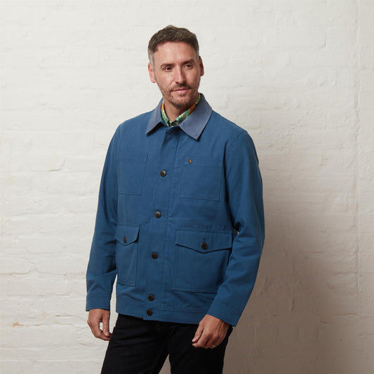 G56Q01 Mens Canvas Workwear Jacket Gabicci Classic - DELFT