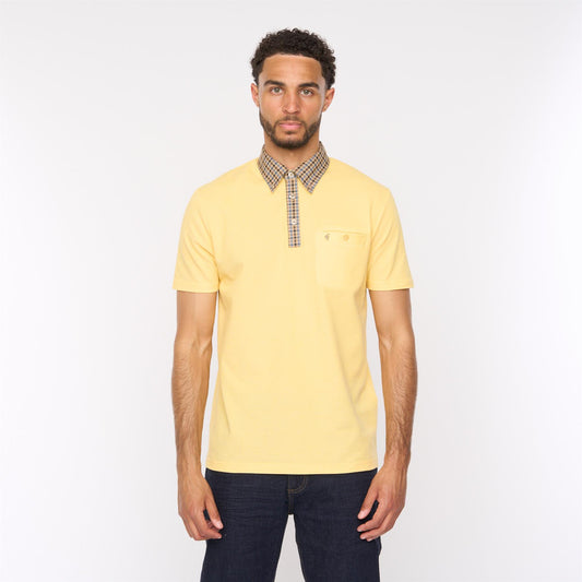 V54GX19 Mens Laleham Jersey Polo Shirt Gabicci Vintage - PINEAPPLE