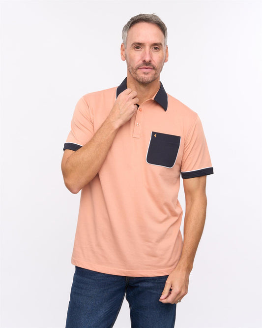 G57X18 Mens Short Sleeve Jersey Polo Gabicci Heritage - PEACH