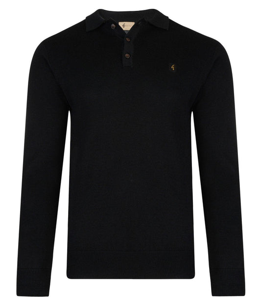 V00GK08 Mens Francesco Polo Collar Sweater Gabicci Vintage - BLACK