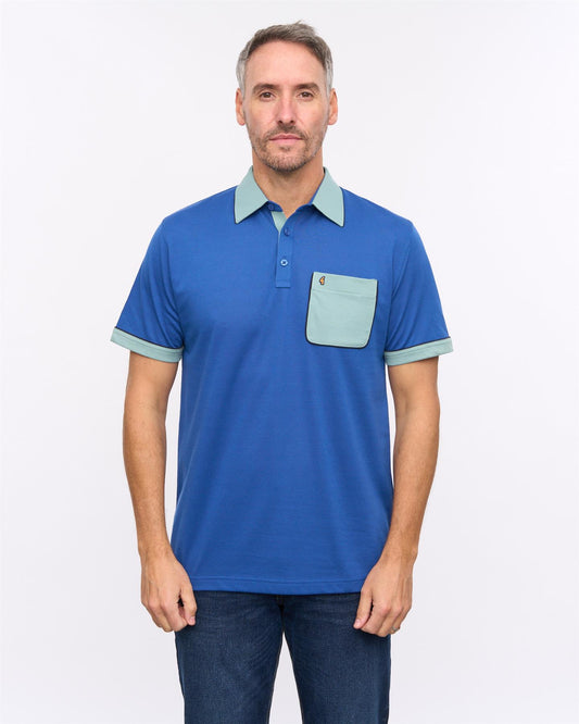 G57X18 Mens Short Sleeve Jersey Polo Gabicci Heritage - SAPPHIRE
