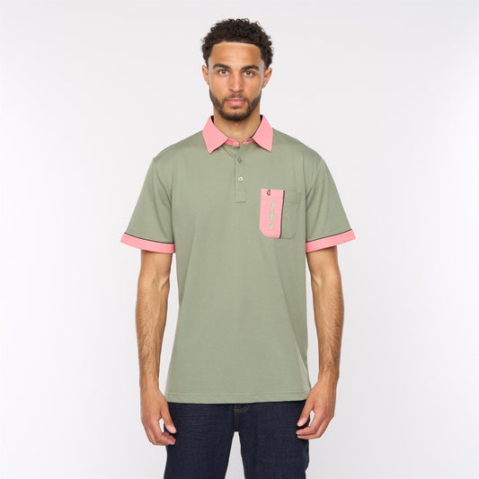 G52X07 Mens Short Sleeve Plated Jersey Polo Shirt Gabicci Classic - SAGE