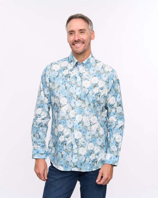 G57W09 Mens Print Shirt Gabicci Heritage - AIRFORCE