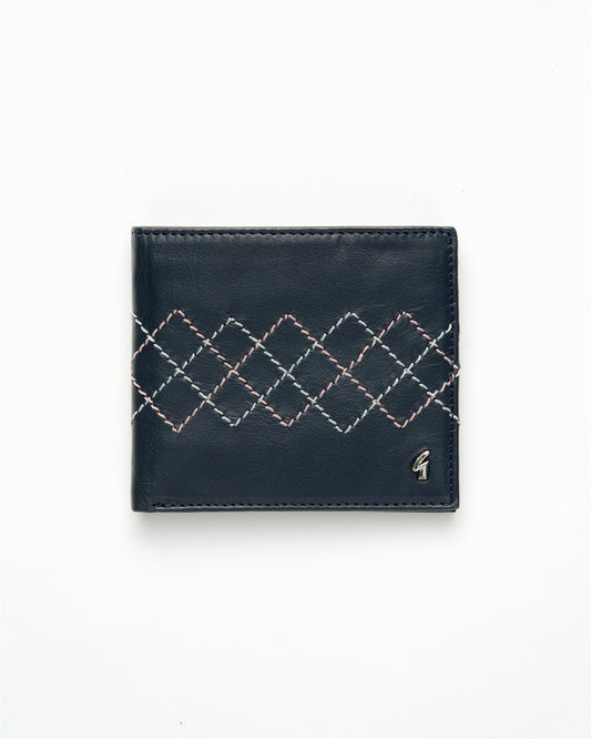 AGABW21 Cross Stitch Billfold Wallet NAVY