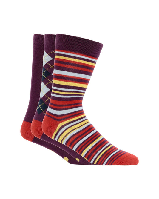 AGABS72 6 Pair Pack Assorted Socks Assorted PORT