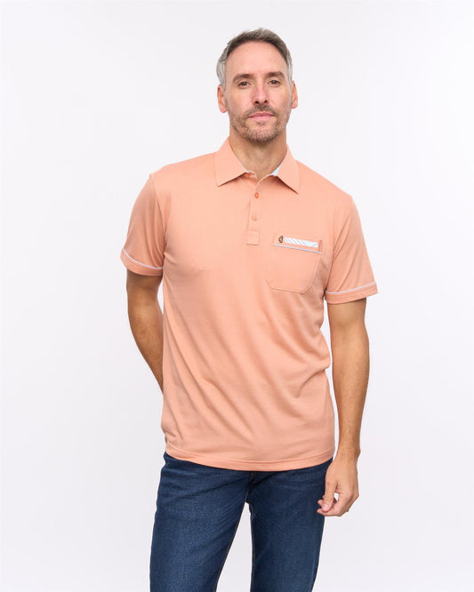 G57X06 Mens Short Sleeve Jersey Polo Gabicci Heritage - PEACH