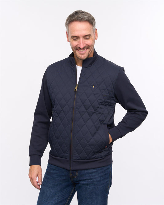 G57D05 Mens Zip Thru Lightweight Jacket Gabicci Heritage - NAVY