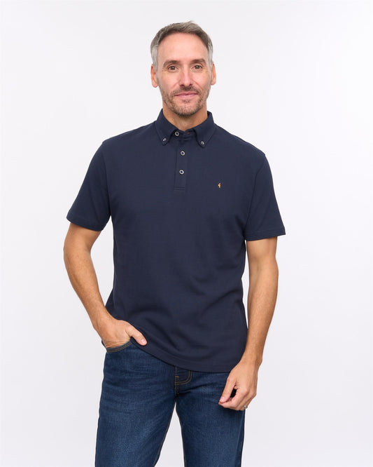 G57X14 Mens Short Sleeve Pique Polo Gabicci Heritage - NAVY