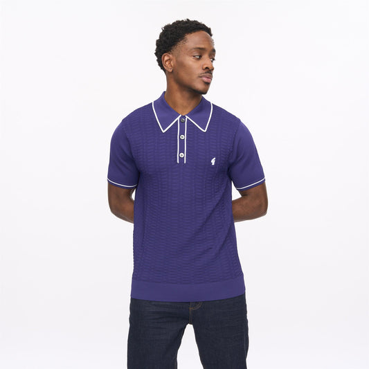 V56GM22 Mens Ronnie Archive Short Sleeve Viscose Knit Gabicci Vintage - DELFT