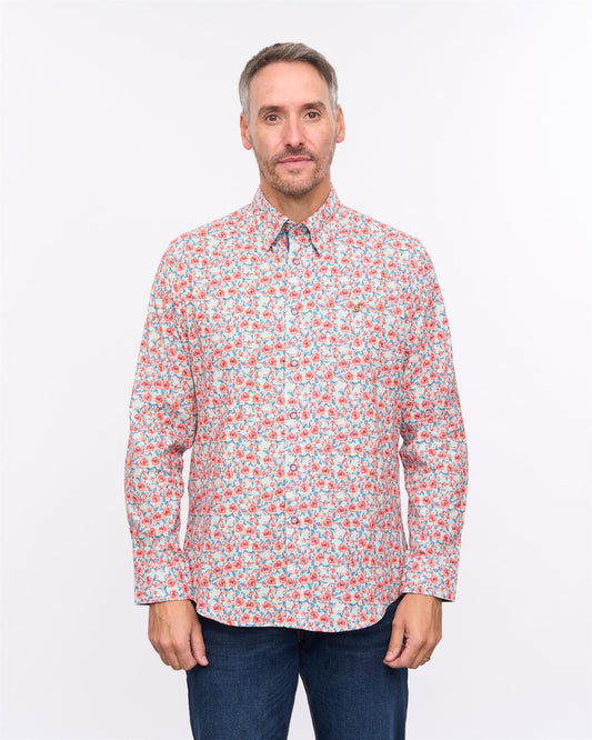 G57W13 Mens Print Shirt Gabicci Heritage - ROSE