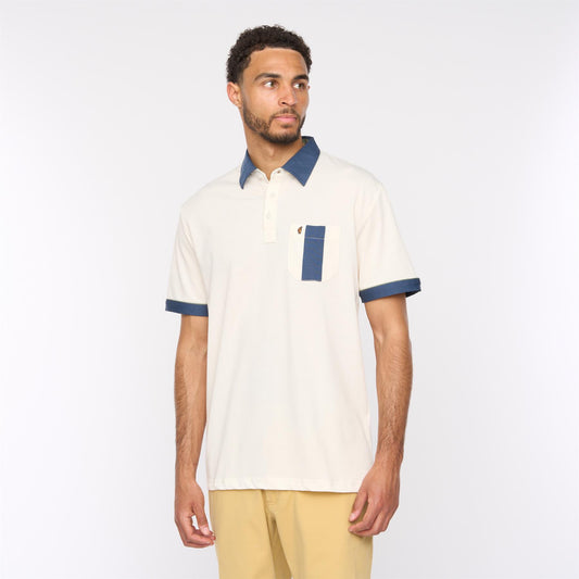 G52X15 Mens Short Sleeve Plated Jersey Polo Shirt Gabicci Classic - CREAM