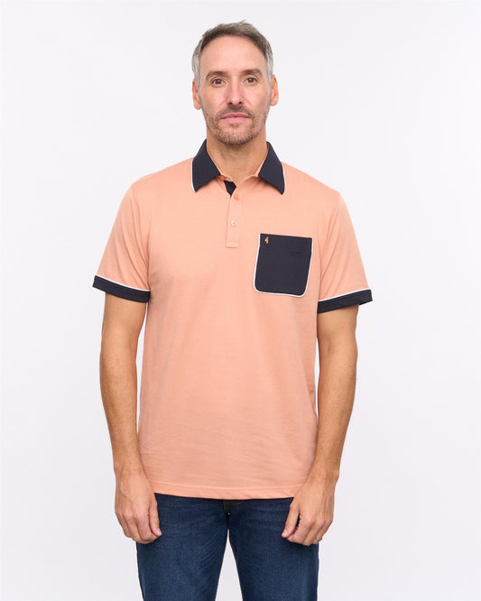 G57X18 Mens Short Sleeve Jersey Polo Gabicci Heritage - PEACH