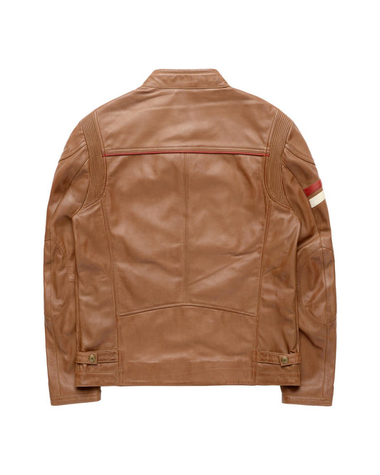 AGABJ03 Leather McQueen Jacket COGNAC
