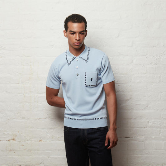 V56GM21 Mens Alexander Archive Short Sleeve Viscose Knit Gabicci Vintage - SURF