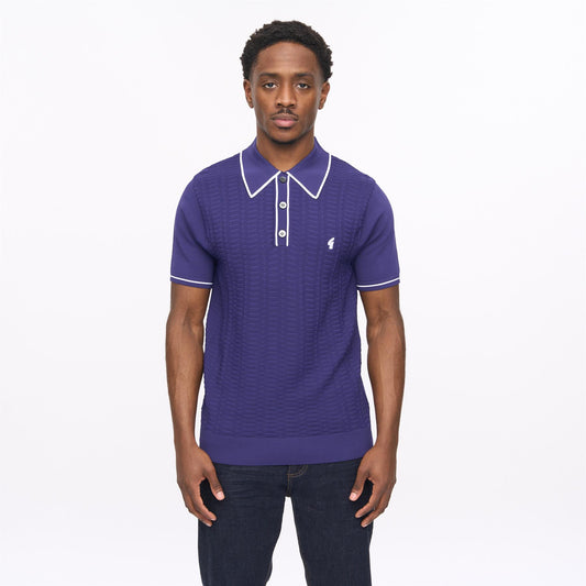 V56GM22 Mens Ronnie Archive Short Sleeve Viscose Knit Gabicci Vintage - DELFT