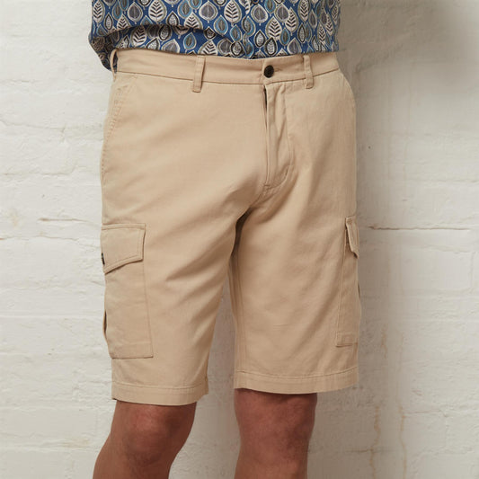 G56V03 Mens Canvas Cargo Shorts Gabicci Classic - SANDSTONE