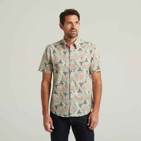 G54W08 Mens Short Sleeve Printed  Shirt Gabicci Classic - MEADOW