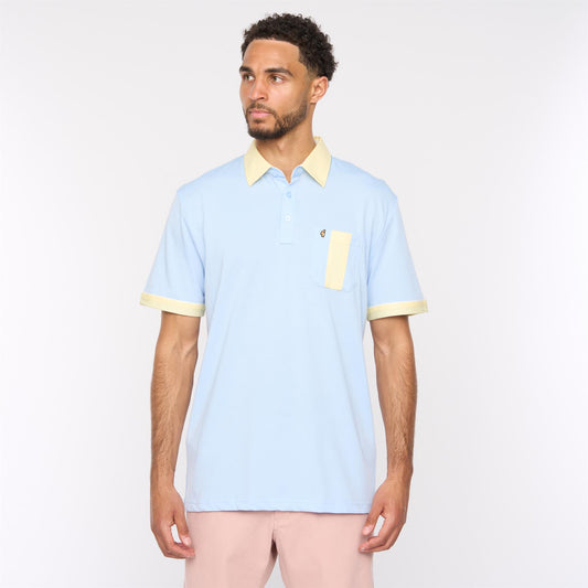G52X15 Mens Short Sleeve Plated Jersey Polo Shirt Gabicci Classic - SKY