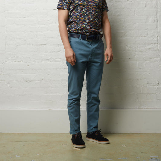 V54GT14 Mens Curtis Stretch Twill Trousers Gabicci Vintage - AQUA