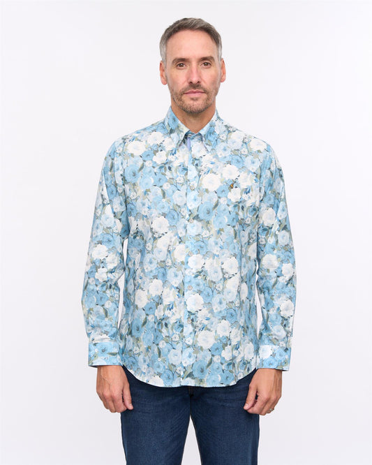 G57W09 Mens Print Shirt Gabicci Heritage - AIRFORCE