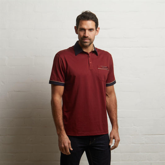 G00X62 Short Sleeve Jersey Shirt Gabicci Classic MULBERRY