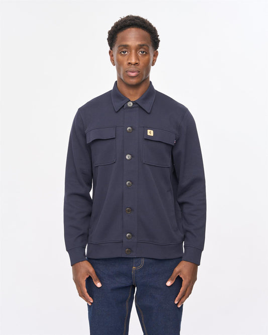 V57GD06 Mens Workwear Sweat Jacket Gabicci Vintage - NAVY