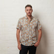G56W05 Mens Button Under Short Sleeve Print Shirt Gabicci Classic - CANDY
