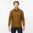 G55M07 Fancy Vee Neck Sweater Gabicci Classic NUTMEG