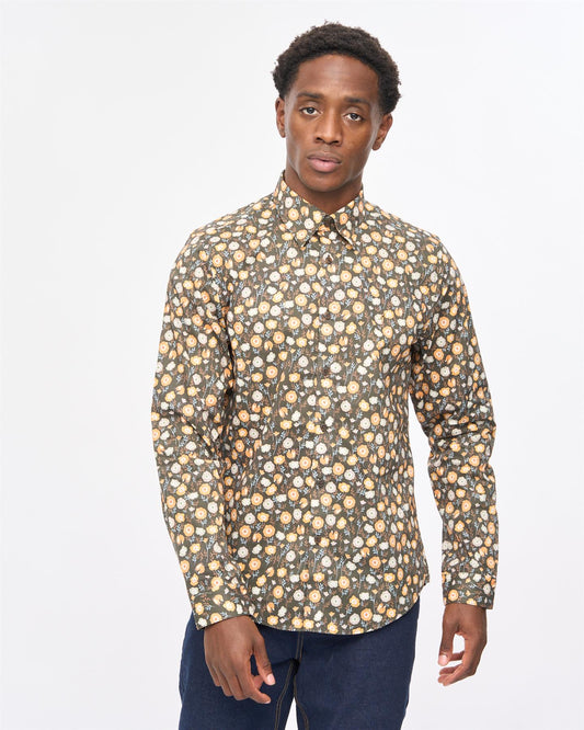 V57GW06 Mens Brodie Long Sleeve Shirt Gabicci Vintage - FOREST