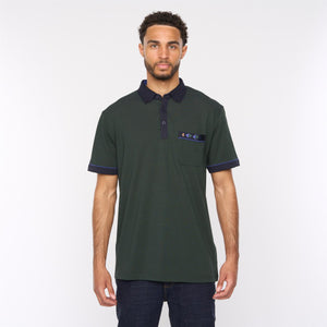 G51X06 Mens Short Sleeve Oxford Jersey Polo Shirt Gabicci Classic - FOREST