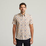 G54W09 Mens Short Sleeve Printed  Shirt Gabicci Classic - CREAM