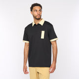 G52X15 Mens Short Sleeve Plated Jersey Polo Shirt Gabicci Classic - BLACK