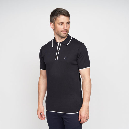 V00GM09S Mens Lineker Knitted Polo Gabicci Vintage - NAVY